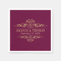 Papel elegante burgundy Boda personalizado