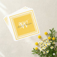 Papel Elegante de Monograma Blanco para Boda de Co