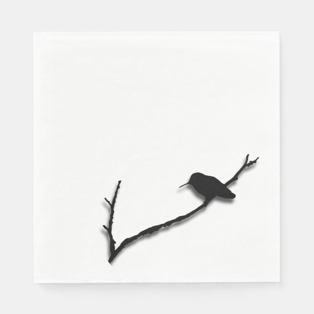 Servilleta De Papel Papel en la servilleta - Hummingbird Silhouette en (Anverso)