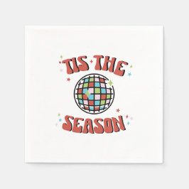 Servilleta De Papel Papel Fiesta de Navidades Groovy Retro Disco Color