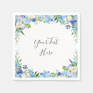 Servilleta De Papel Papel FIESTA floral de Hydrangea azul claro