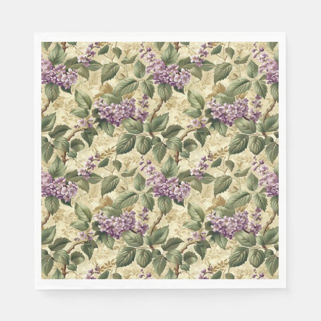 Servilleta De Papel Papel Fiesta Floral Purple Lilac (Anverso)