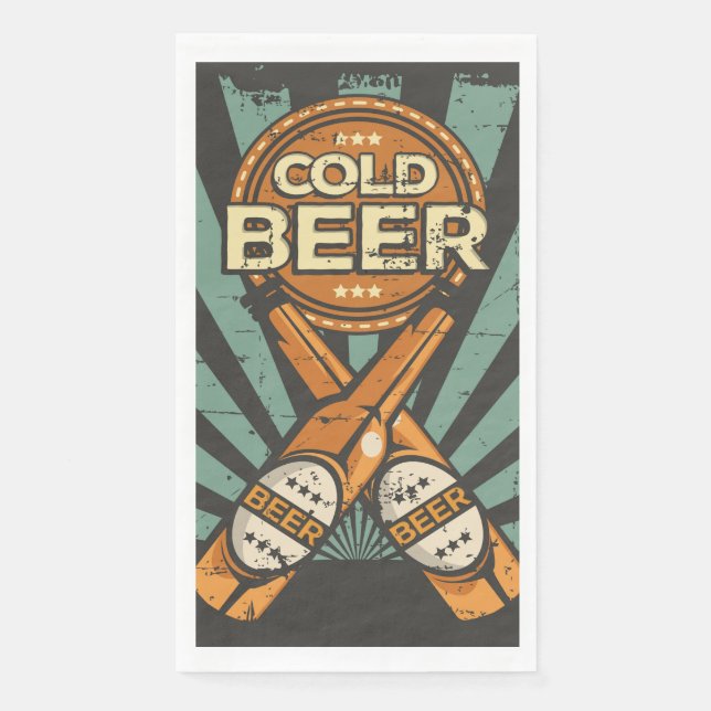 Servilleta De Papel Papel fiesta para amantes de la cerveza retro (Anverso)