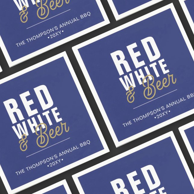 Servilleta De Papel Papel Fiesta rojo blanco y cerveza 4 de julio (Subido por el creador)