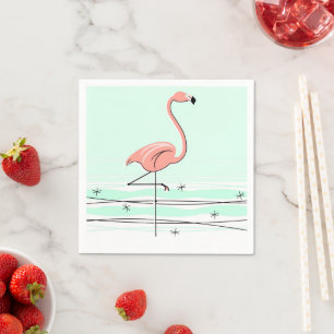 Servilleta De Papel Papel Flamingo Ocean Aqua