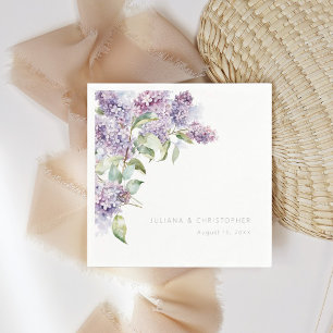 Servilleta De Papel Papel floral botánico de acuarela de lila para bod