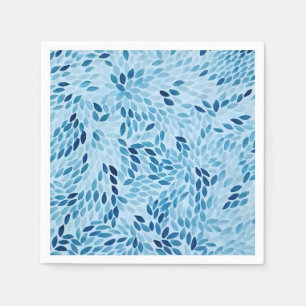 Servilleta De Papel Papel Floral de Acuarela Pétalos Azules Elegantes
