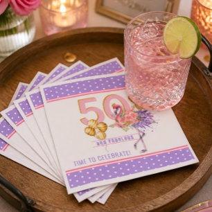 Servilleta De Papel Papel Floral de Flamenco Rosa 50 y Fabuloso
