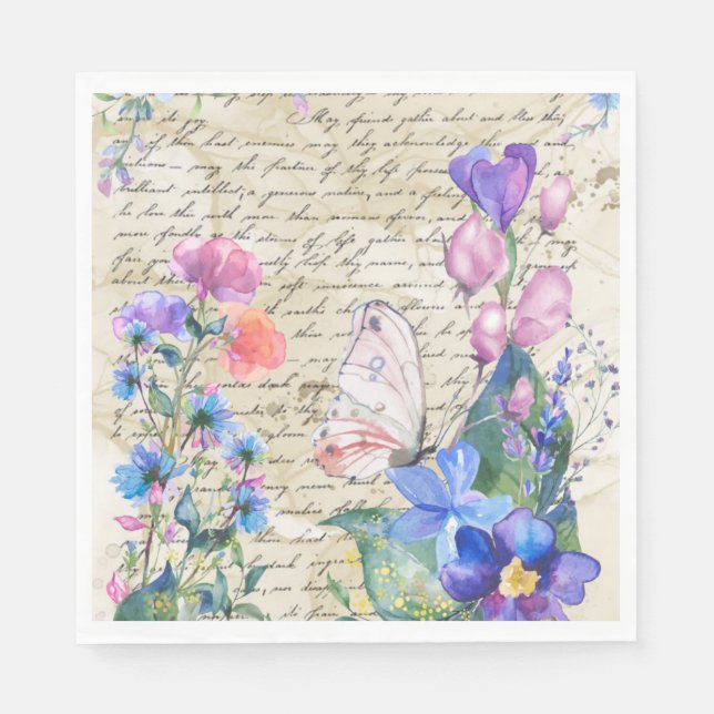 Servilleta De Papel Papel Floral Pastel Napkin (Anverso)