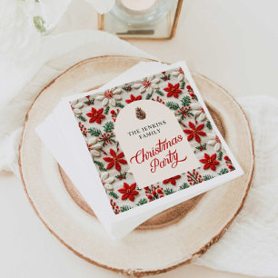 Servilleta De Papel Papel floral rojo Fiesta navidades