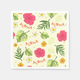Servilleta De Papel Papel floral tropical hawaiano Hibiscus