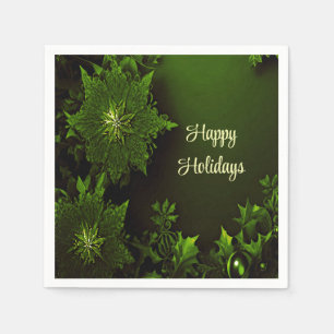Servilleta De Papel Papel floral verde de los Navidades de vacaciones