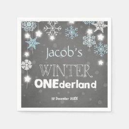 Servilleta De Papel Papel invernal Papel Napkin Blue Boy Snowflake