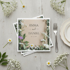 Servilleta De Papel Papel Kraft Botánico de Flor Silvestre Rústica Bod