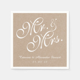 Servilleta De Papel Papel Kraft Sr. y Sra. Boda Paper Napkins