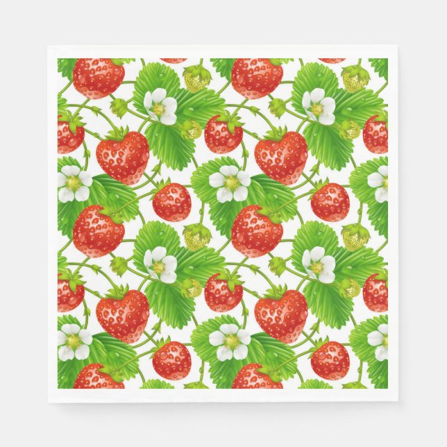 Servilleta De Papel Papel luncheon Napkins-Strawberries (Anverso)