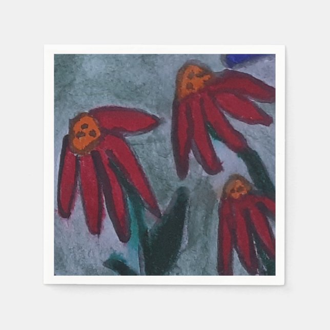 Servilleta De Papel Papel margarita rojo (Anverso)