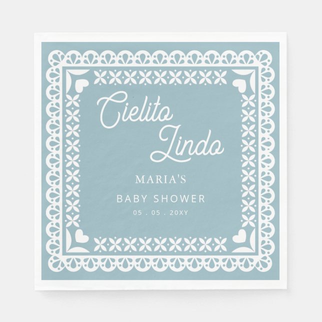 Servilleta De Papel Papel mexicano Picado Cielito Lindo Baby Shower (Anverso)