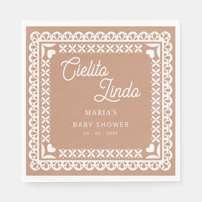 Servilleta De Papel Papel mexicano Picado Cielito Lindo Baby Shower (Anverso)