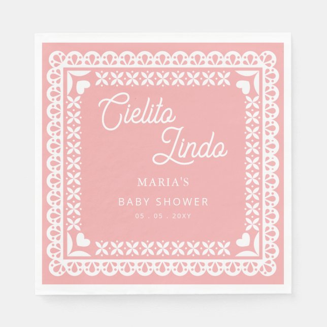Servilleta De Papel Papel mexicano Picado Cielito Lindo Baby Shower (Anverso)