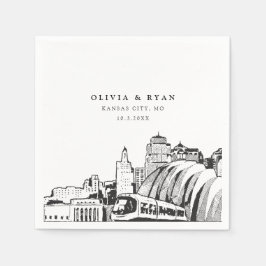 Servilleta De Papel Papel Minimalista Boda de Kansas City