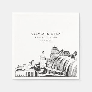 Servilleta De Papel Papel Minimalista Boda de Kansas City