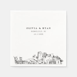 Servilleta De Papel Papel Minimalista de Honolulu Boda