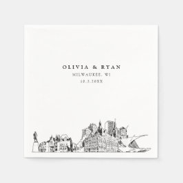 Servilleta De Papel Papel Minimalista de Milwaukee Boda