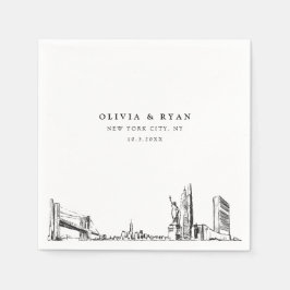Servilleta De Papel Papel Minimalista del Boda de la ciudad de Nueva Y