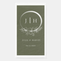 Papel mínimo de Boda verde oliva bohemia