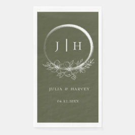 Servilleta De Papel Papel mínimo de Boda verde oliva bohemia