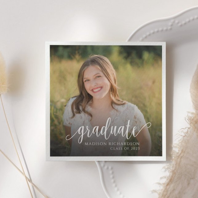 Servilleta De Papel Papel moderno de graduación de fotos con guión (Subido por el creador)