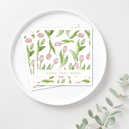 Servilleta De Papel Papel moderno personalizado de tulipán rosa