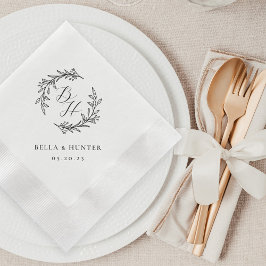 Servilleta De Papel Papel monograma inicial Boda de flor