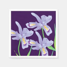 Papel morado Iris Flower Paper Napkin