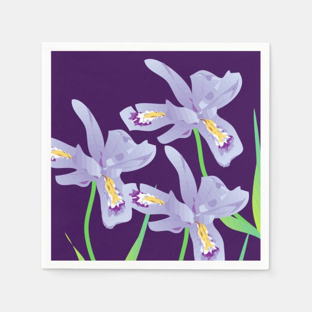 Servilleta De Papel Papel morado Iris Flower Paper Napkin (Anverso)