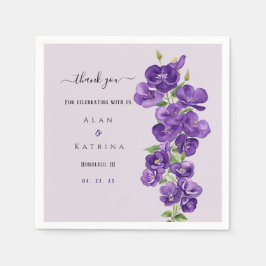 Servilleta De Papel Papel Napkin con violetas púrpura profundas