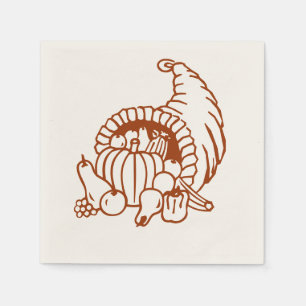 Servilleta De Papel Papel Napkin - Cornucopia (oscuro)
