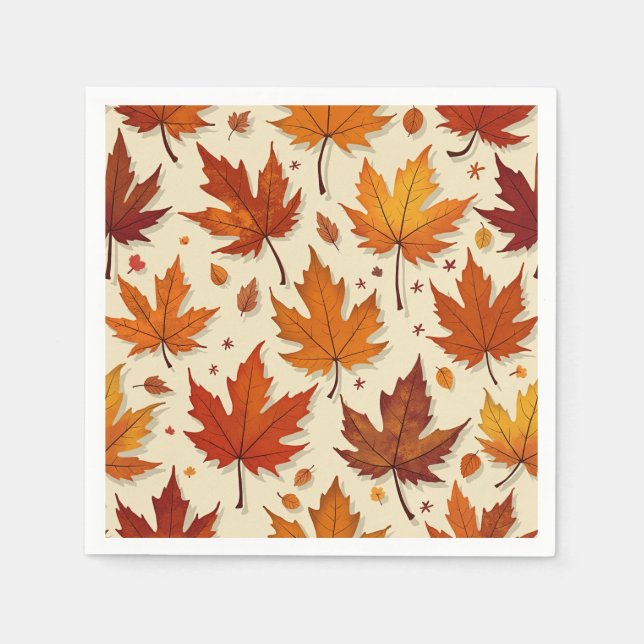Servilleta De Papel Papel Napkin de hojas de otoño (Anverso)