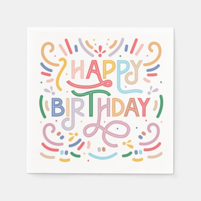 SERVILLETA DE PAPEL PAPEL NAPKIN: FELIZ CUMPLEAÑOS (Anverso)