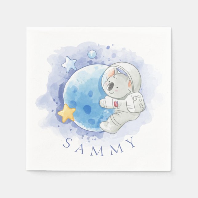 SERVILLETA DE PAPEL PAPEL NAPKIN: KOALA EN LA LUNA (Anverso)