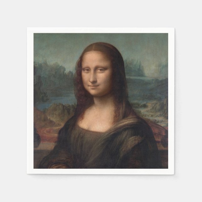 SERVILLETA DE PAPEL PAPEL NAPKIN : LEONARDO DA VINCI : EL MONA LISA (Anverso)