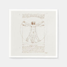 PAPEL NAPKIN : LEONARDO DA VINCI : HOMBRE VITRUVIA