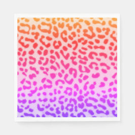 Servilleta De Papel Papel Napkin Neon Leopard Print