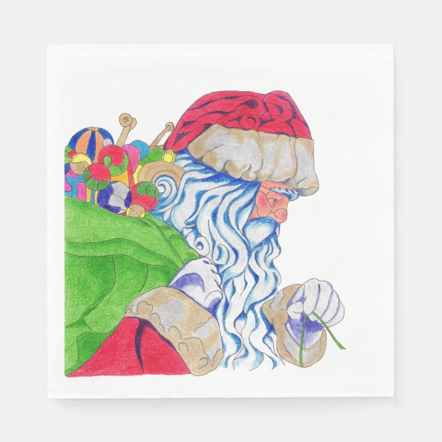 Servilleta De Papel Papel Napkin Santa (Anverso)