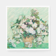 PAPEL NAPKIN : VAN GOGH : ROSAS