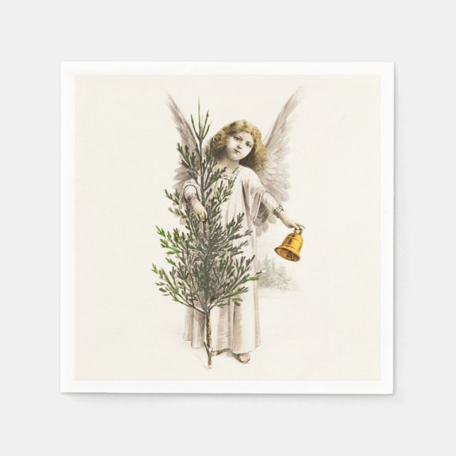 SERVILLETA DE PAPEL PAPEL NAPKIN : VINTAGE CHRISTMAS ANGEL (Anverso)