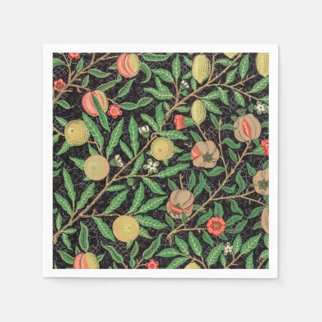 SERVILLETA DE PAPEL PAPEL NAPKIN: WILLIAM MORRIS : POMEGRANADOS (Anverso)