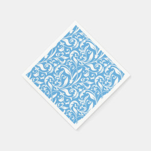 Servilleta De Papel Papel Napkins-Blue Flourish