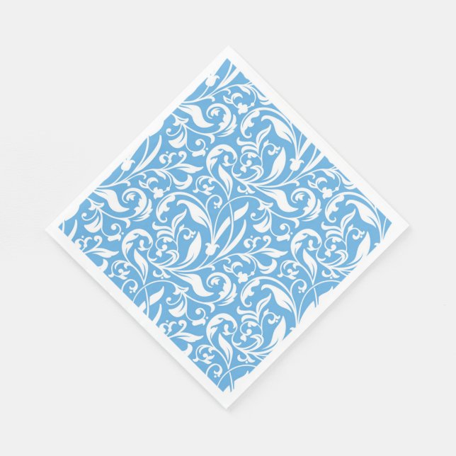 Servilleta De Papel Papel Napkins-Blue Flourish (Esquina)
